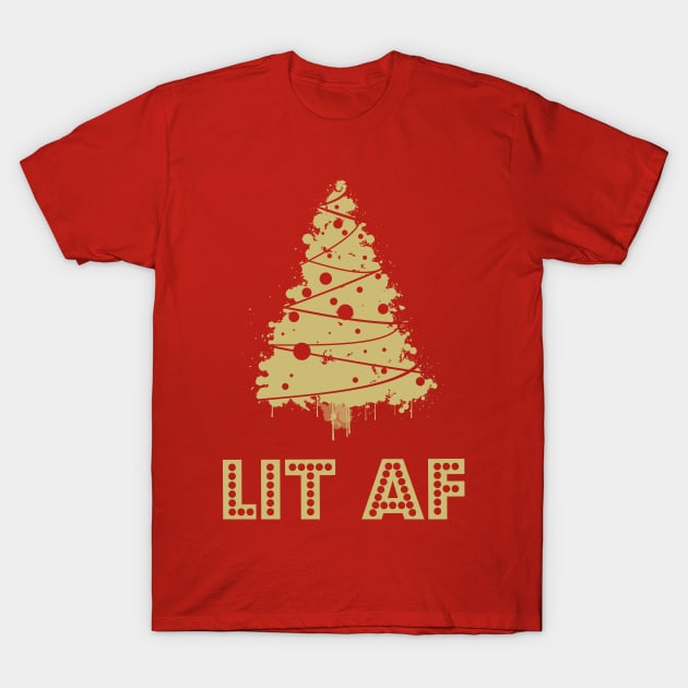 Lit AF (gold) T-Shirt by theshirtsmith